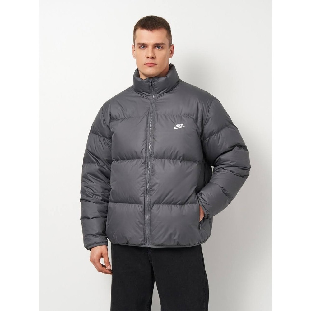Mens Size L Nike Sportswear Club Therma-FIT Down Puffer Jacket Gray IB2975-068